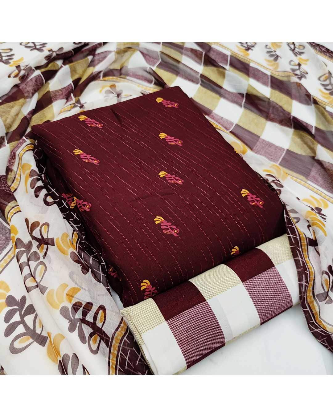 Crepe Printed Unstitched Dress Material