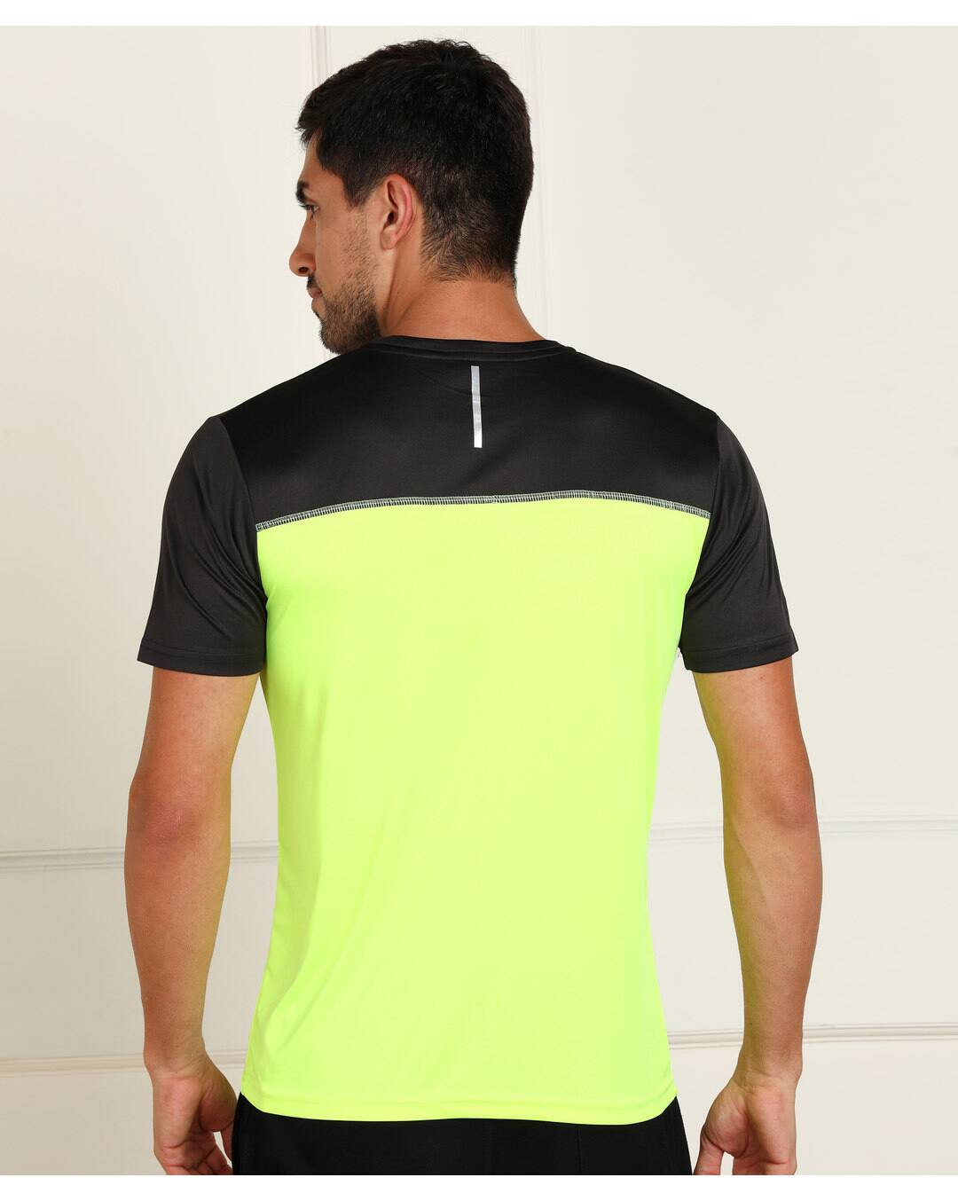 Polyester Colour-block Slim Fit Round Tshirts view 3