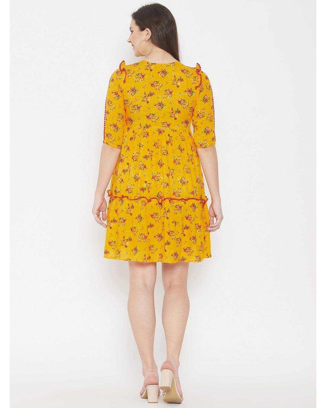 Rayon Floral A-line Dress view 2