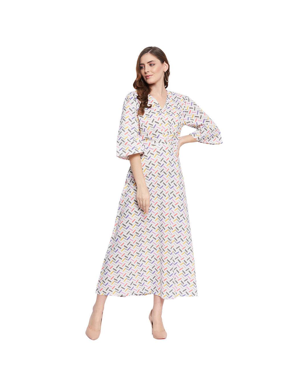 Cotton Printed A-line Dress