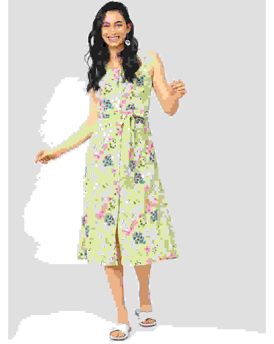 Polyester Printed A-line Dress
