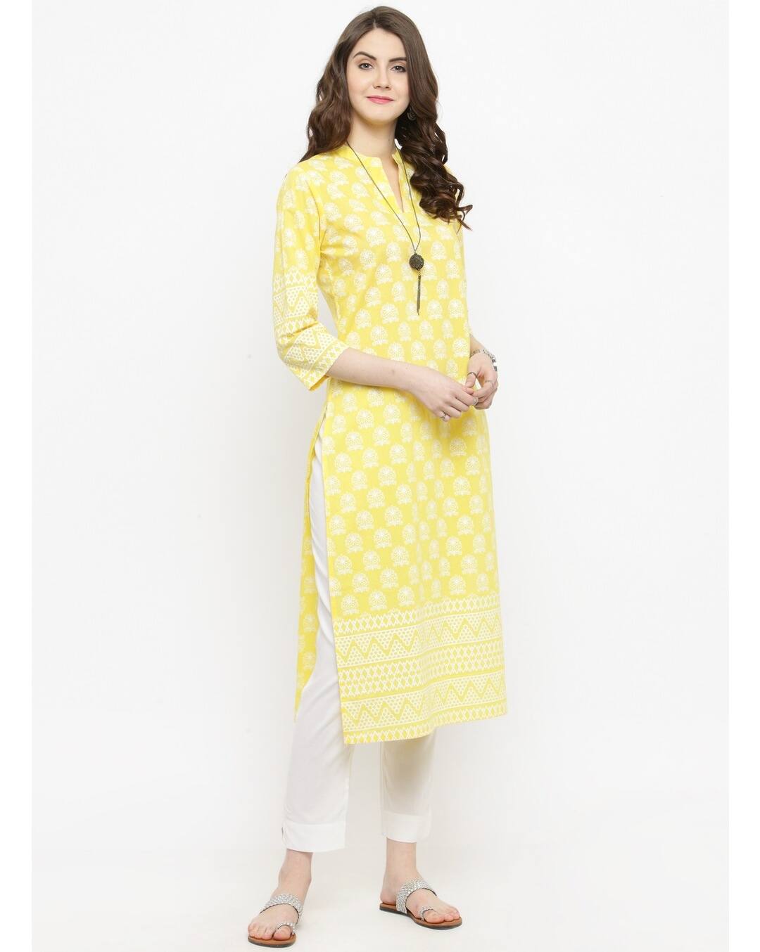 Cotton Printed Straight Kurta view 2