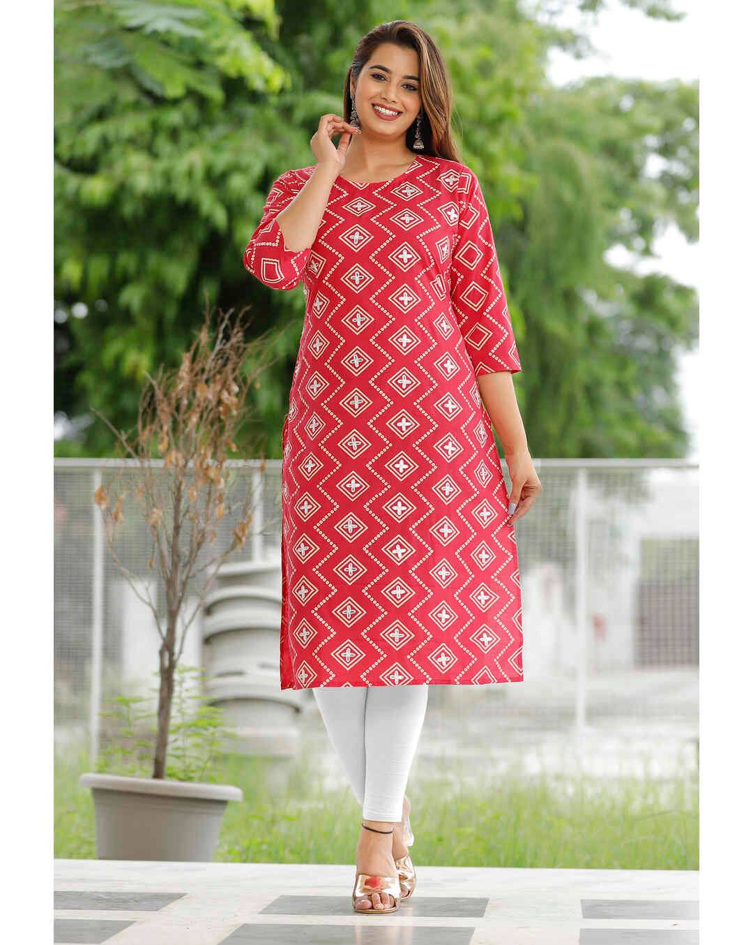 Cotton Printed Straight Kurta
