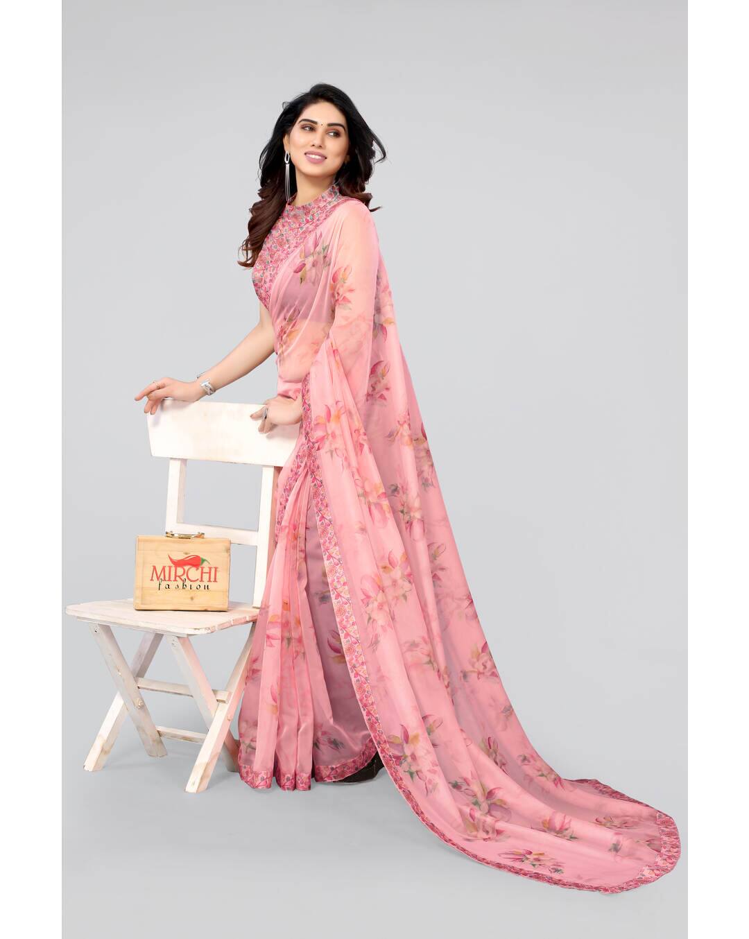 Organza Digital Print Regular Saree view 2