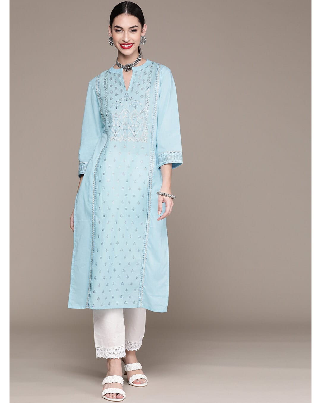 Rayon Floral Straight Kurta