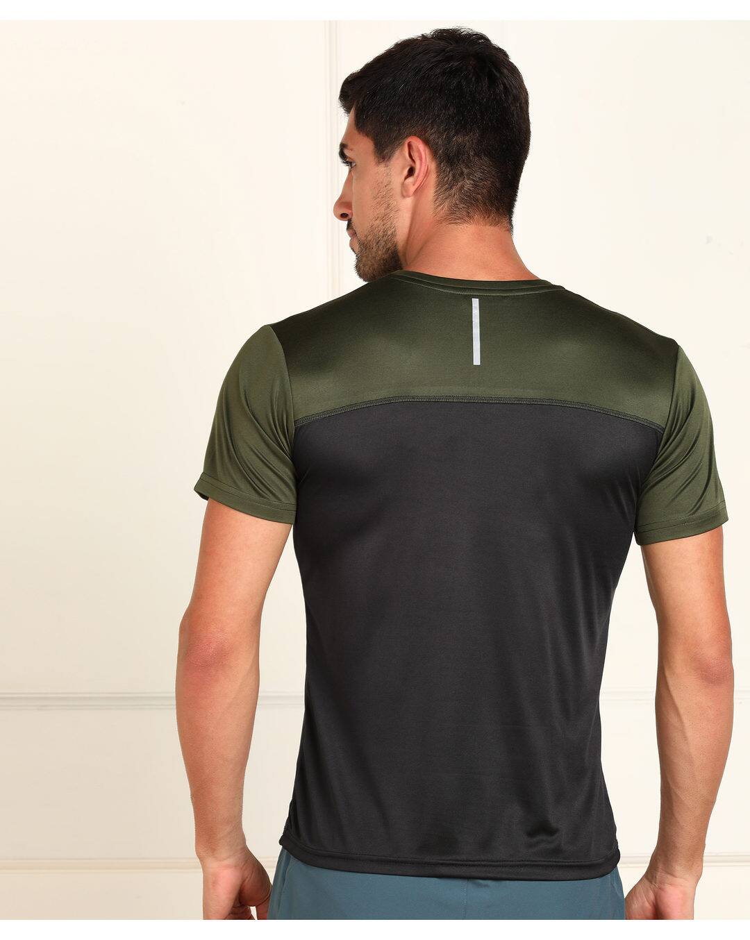 Polyester Colour-block Slim Fit Round Tshirts view 9