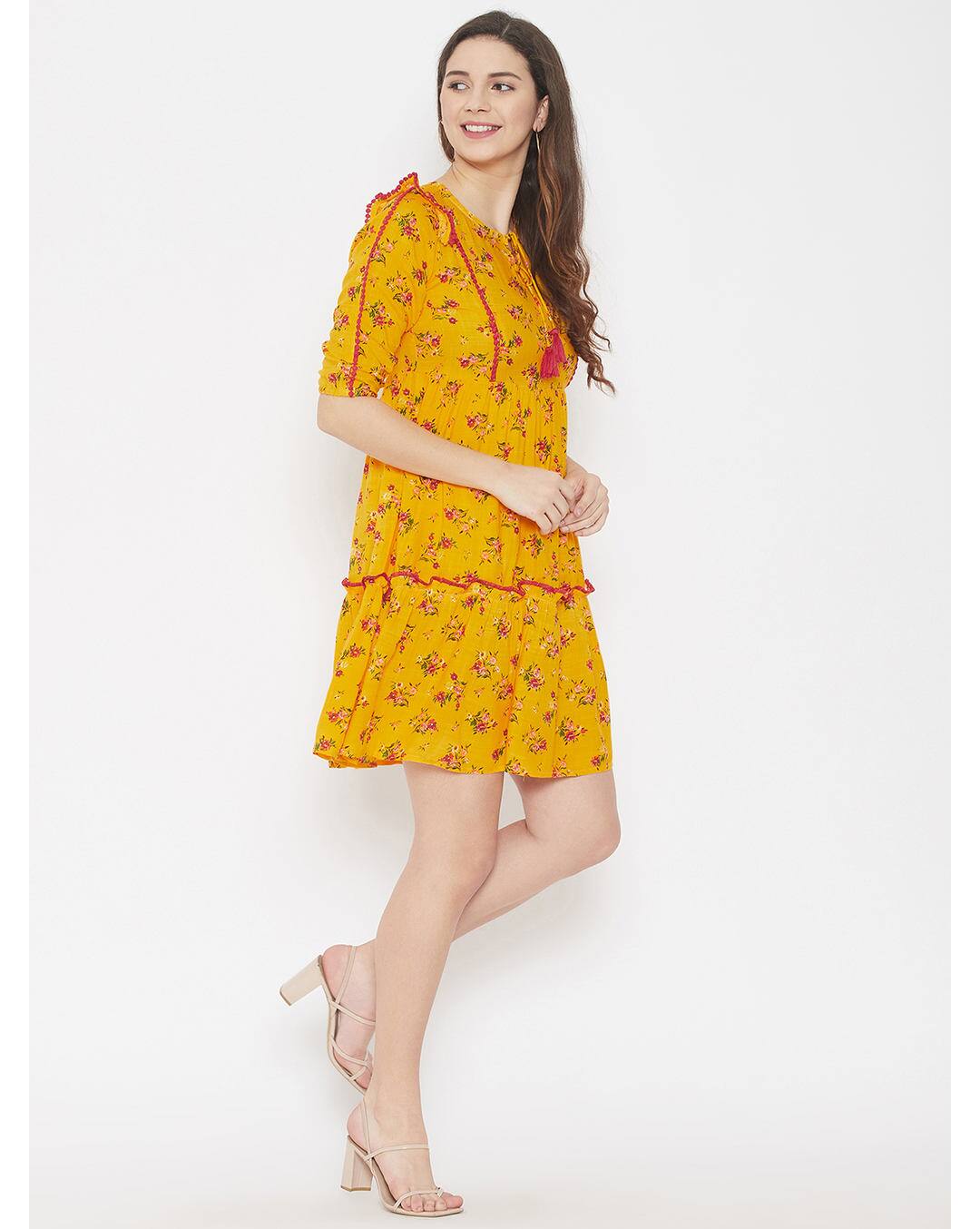 Rayon Floral A-line Dress view 5