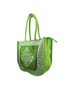 VELITE BAGS Jute Printed Handbag