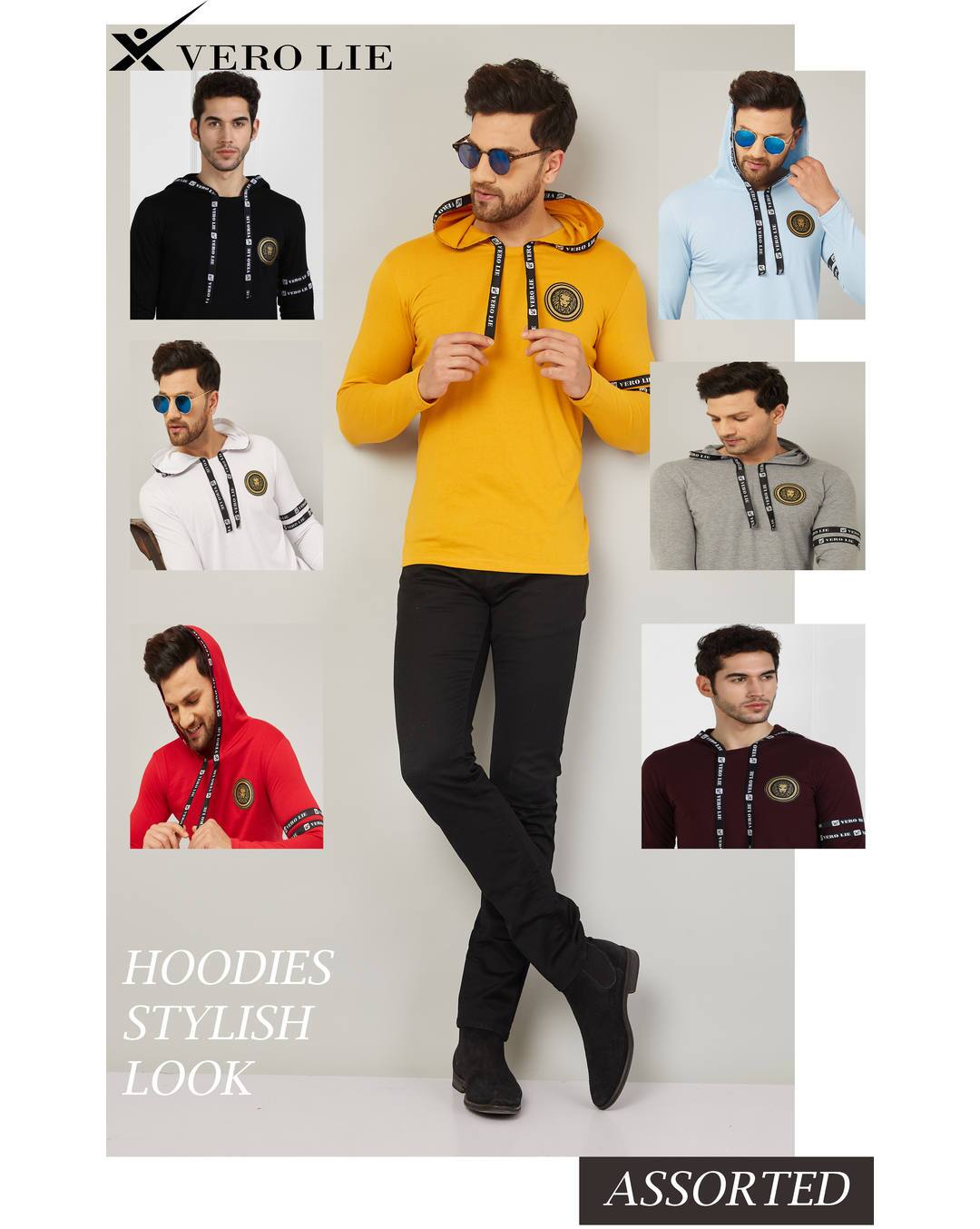 Cotton Solid Slim Fit Hooded Tshirts
