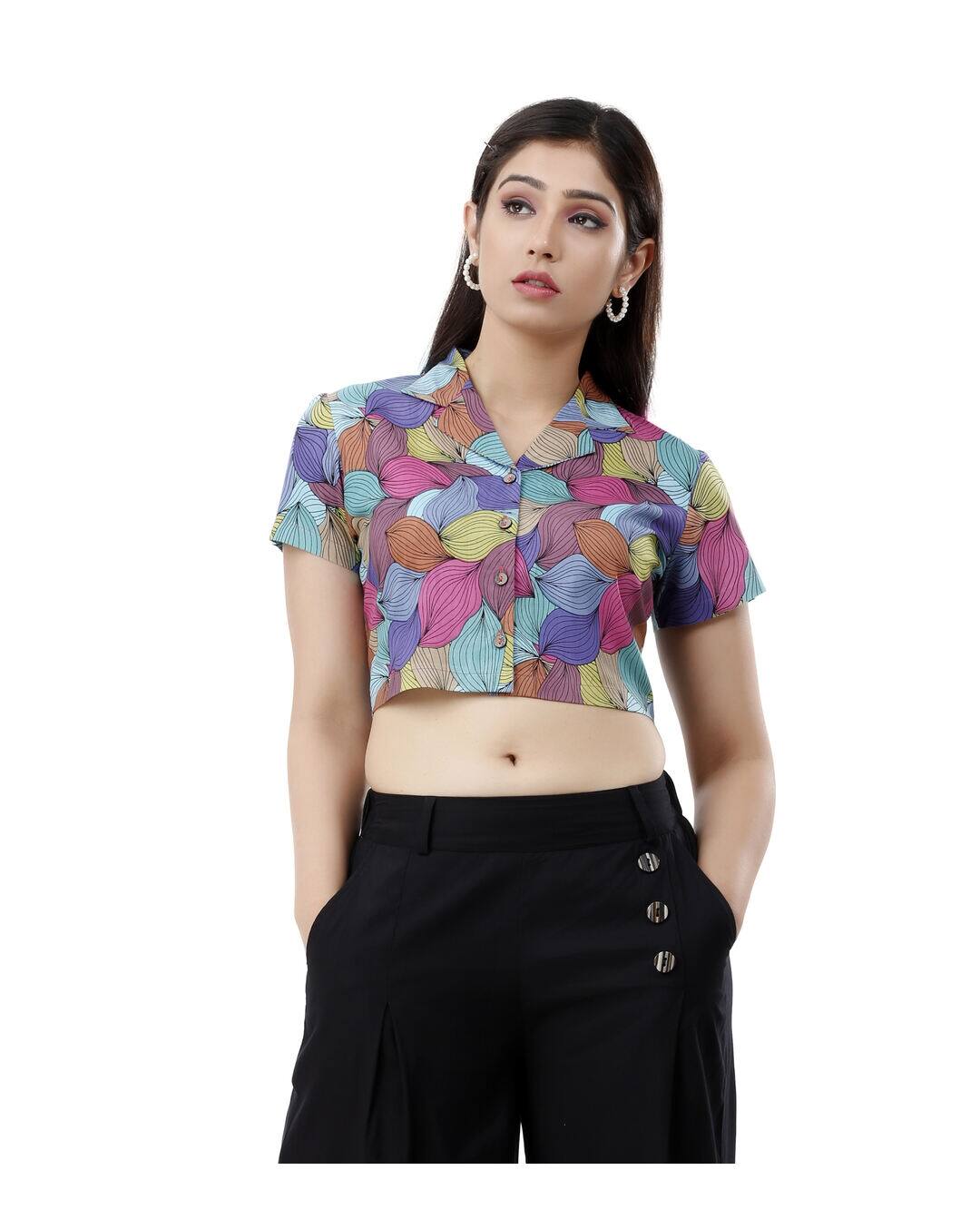 Rayon Floral Crop Top