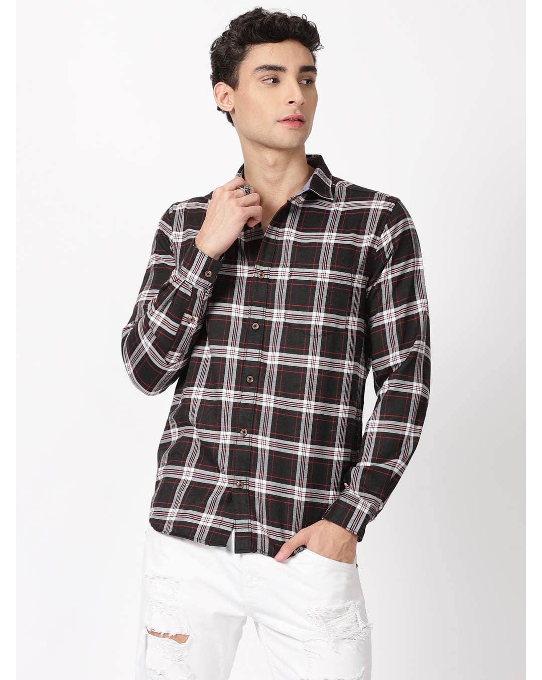 Polyester Checks Casual Shirts