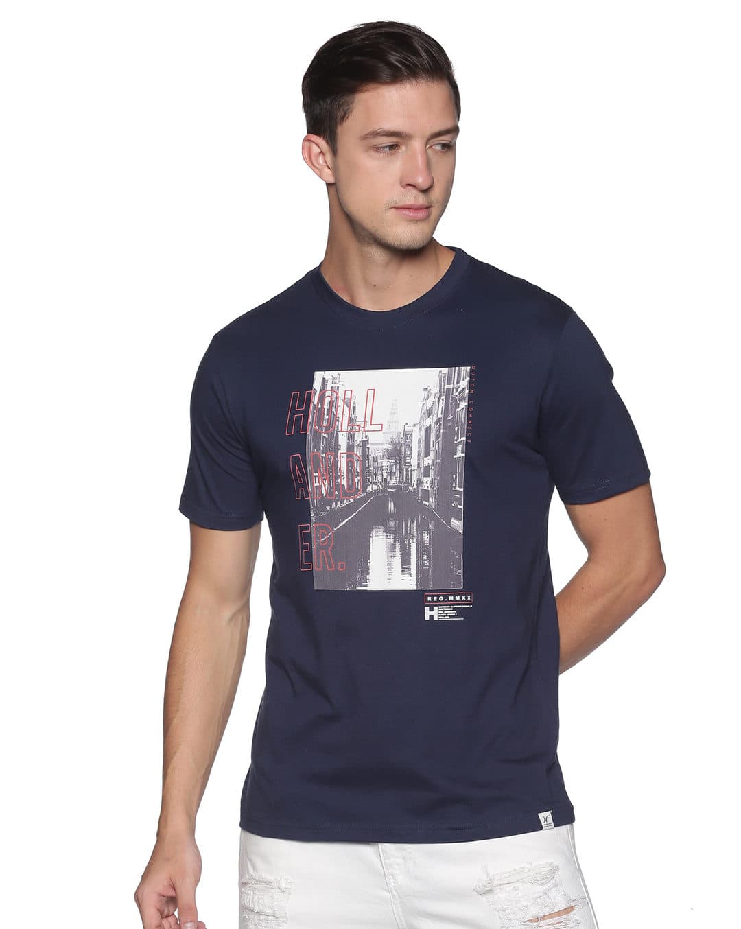 Cotton Printed Regular Fit Round Tshirts