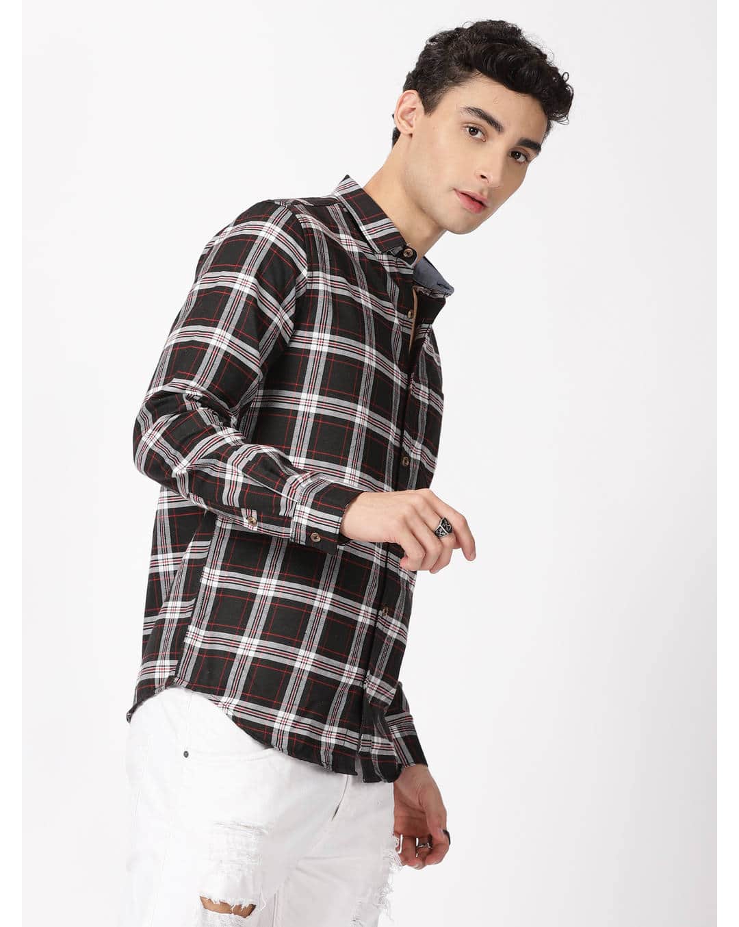 Polyester Checks Casual Shirts view 3