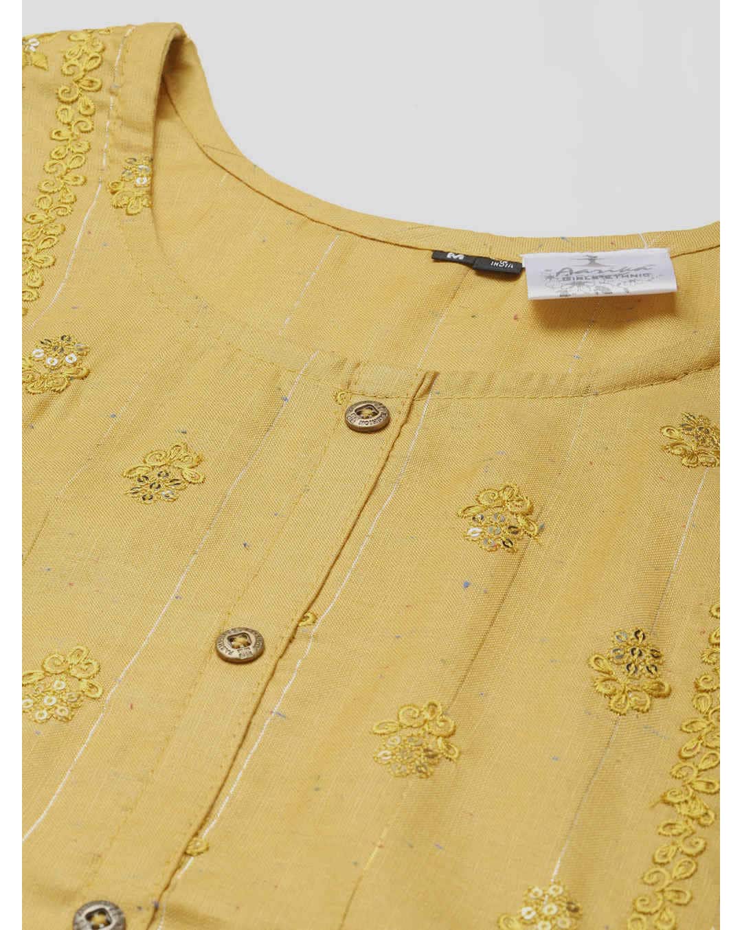 Cotton Embroidered Straight Kurta view 4