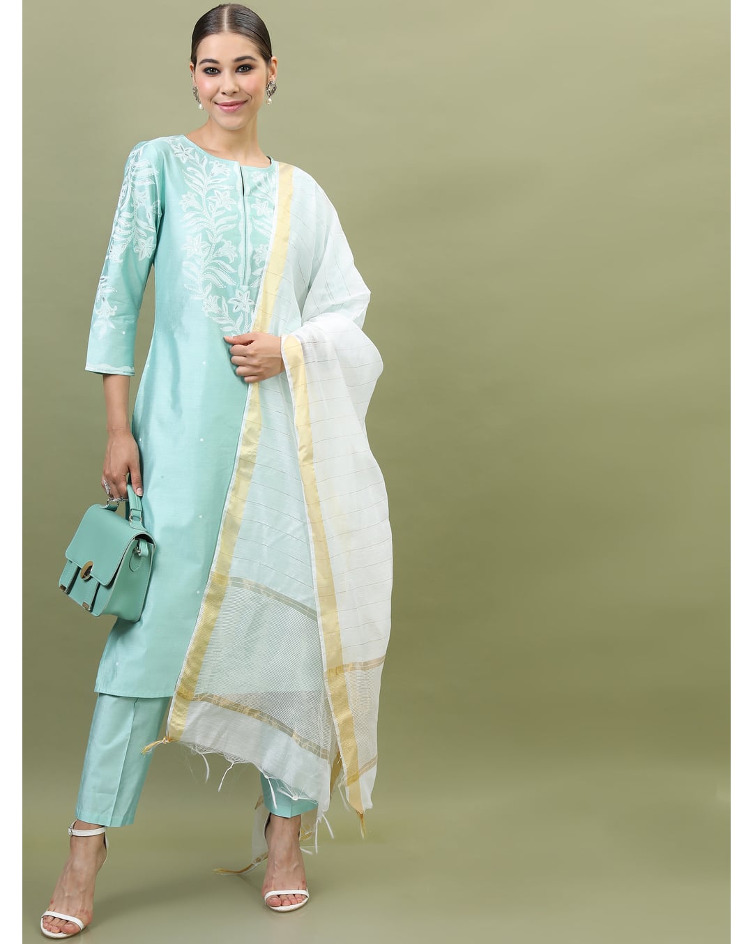 Viscose Embroidered  Ethnic Pants   SuitSet