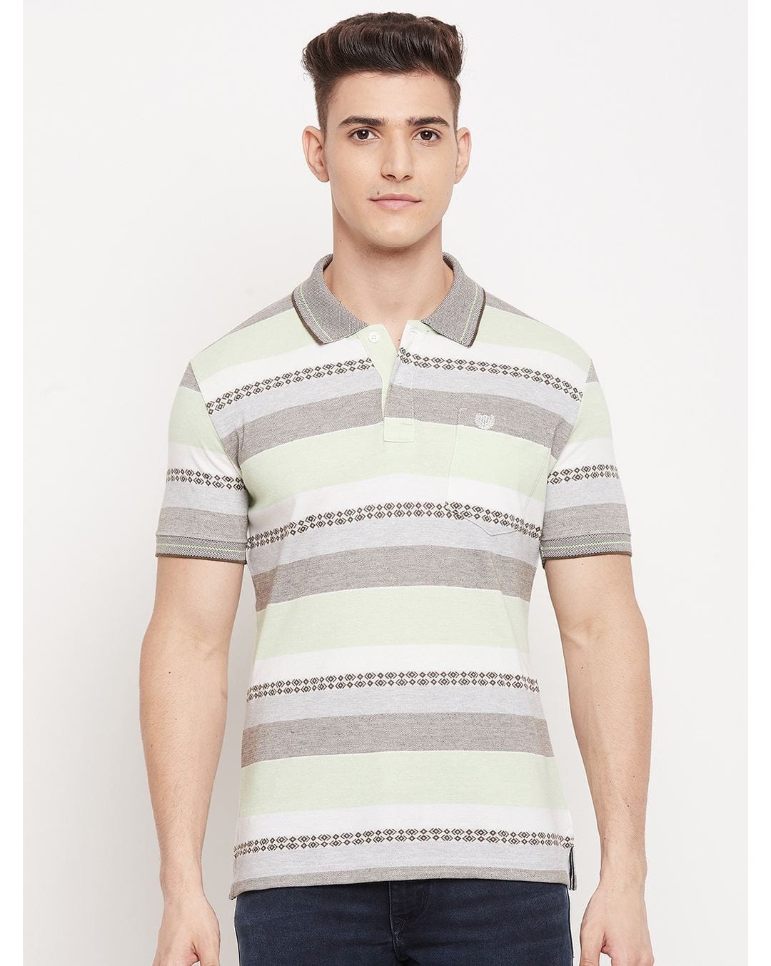 Blended Stripes Regular Fit Polo tshirt