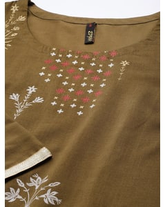 Art Silk Floral Straight Kurta view 12