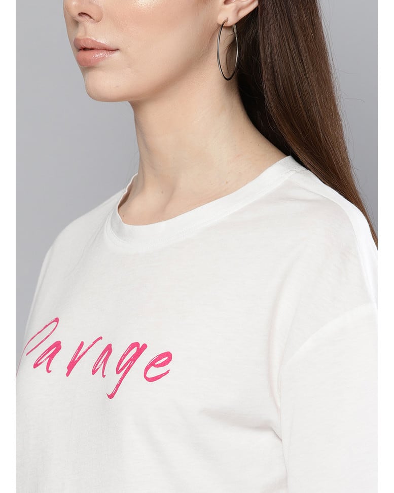Cotton Mix Printed Round Neck T-shirt view 14