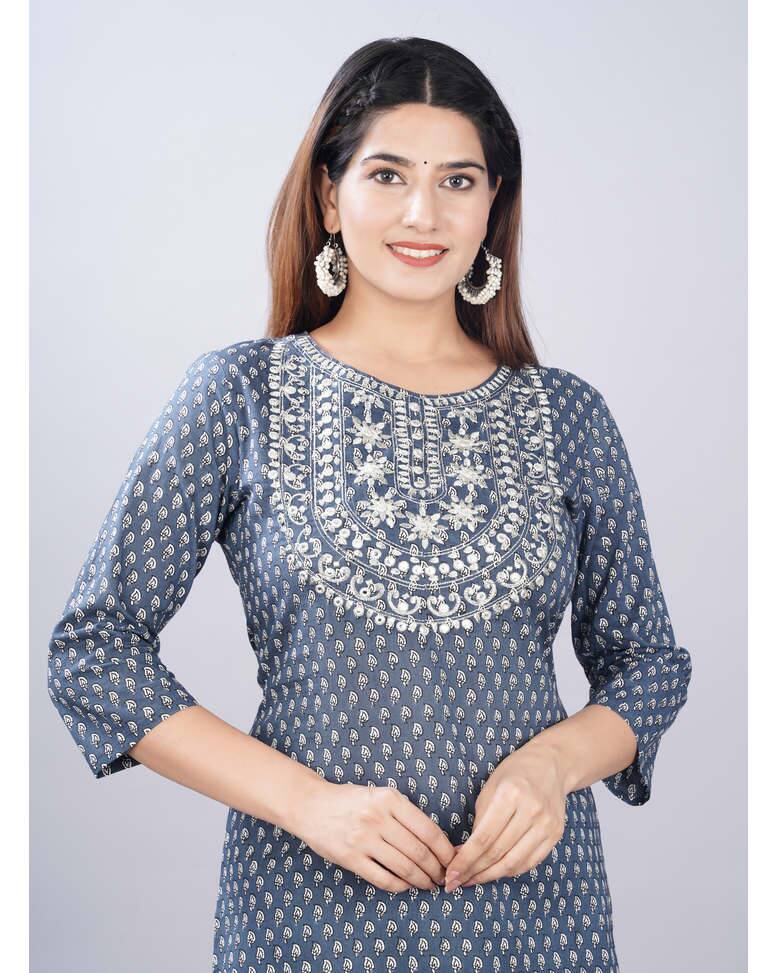Cotton Embroidered  ethnic pantSuitSet view 5
