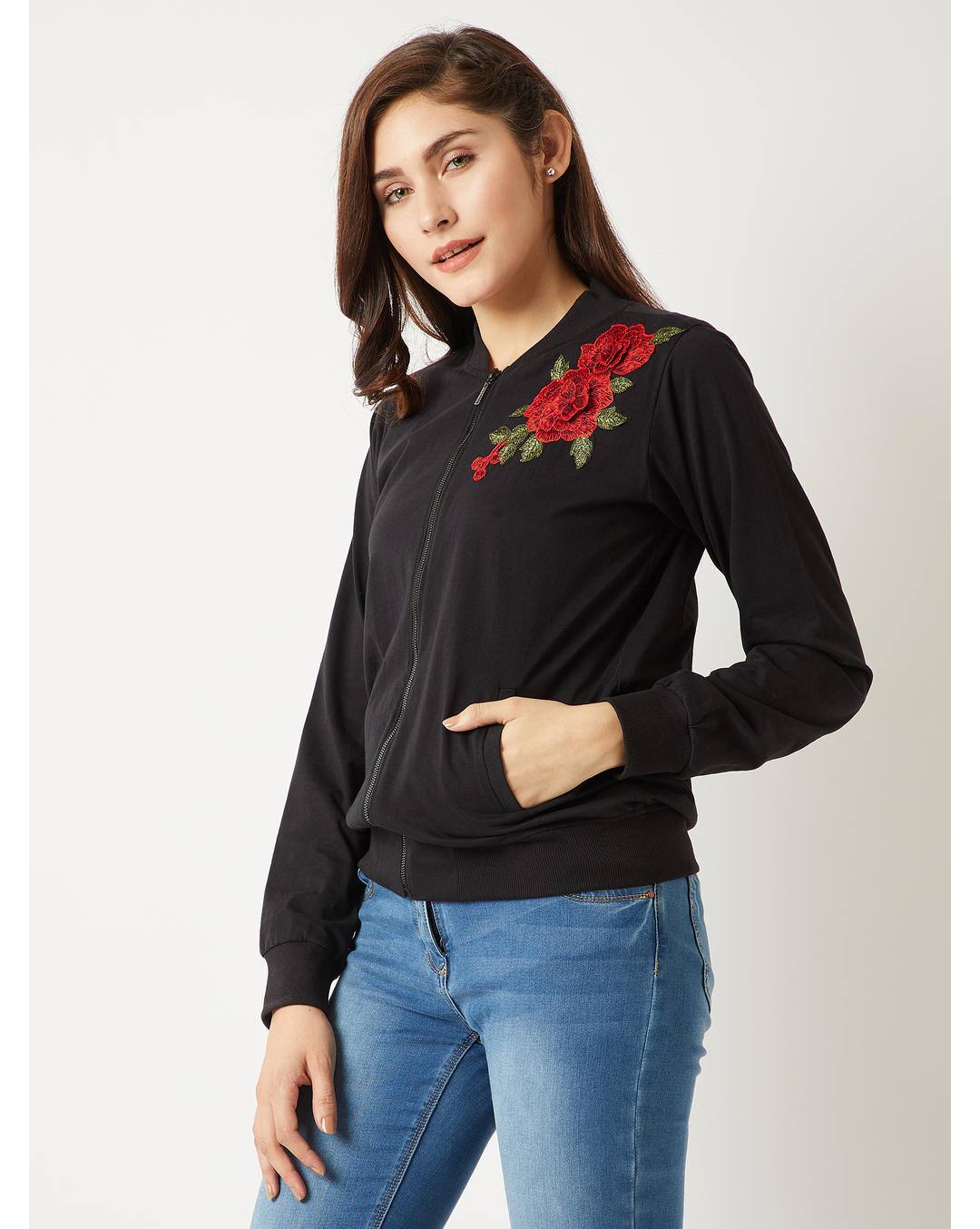Cotton Embroidered Casual Jacket view 4