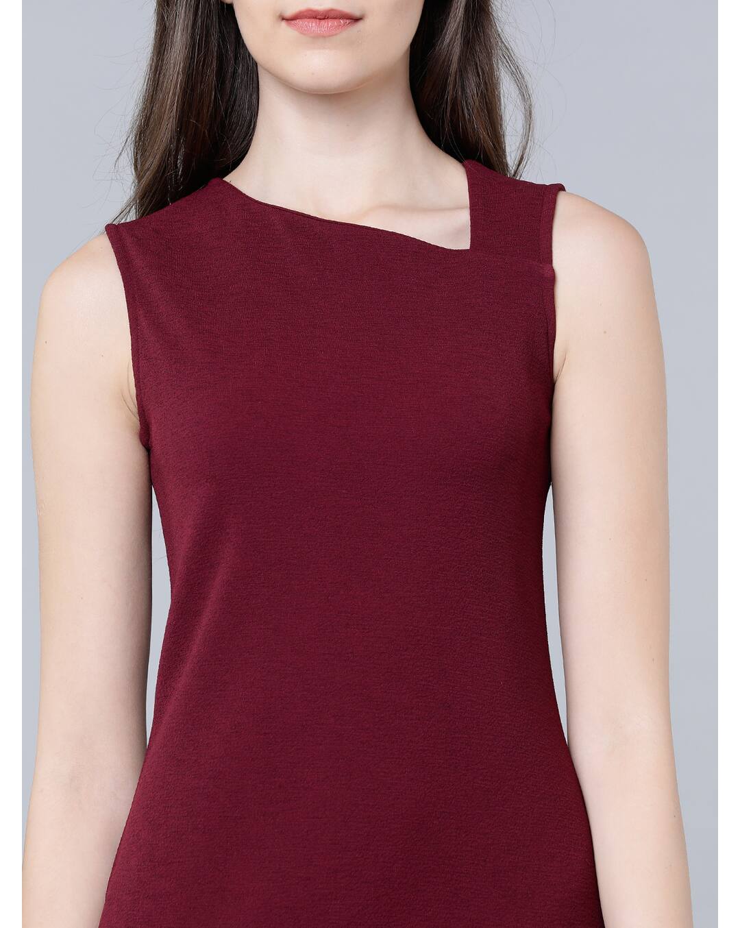 Blended Solid A-line Dress view 4