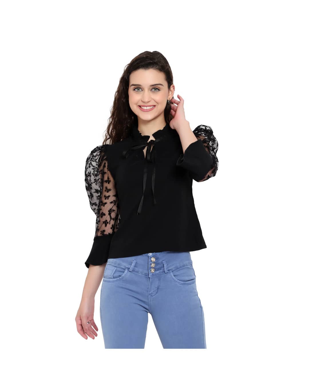 Crepe Lace Top