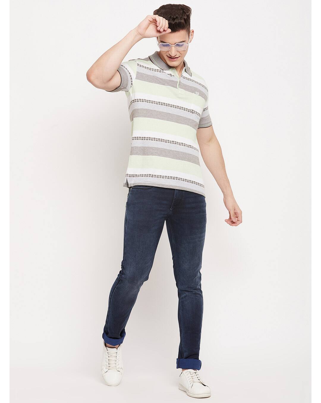 Blended Stripes Regular Fit Polo tshirt view 6