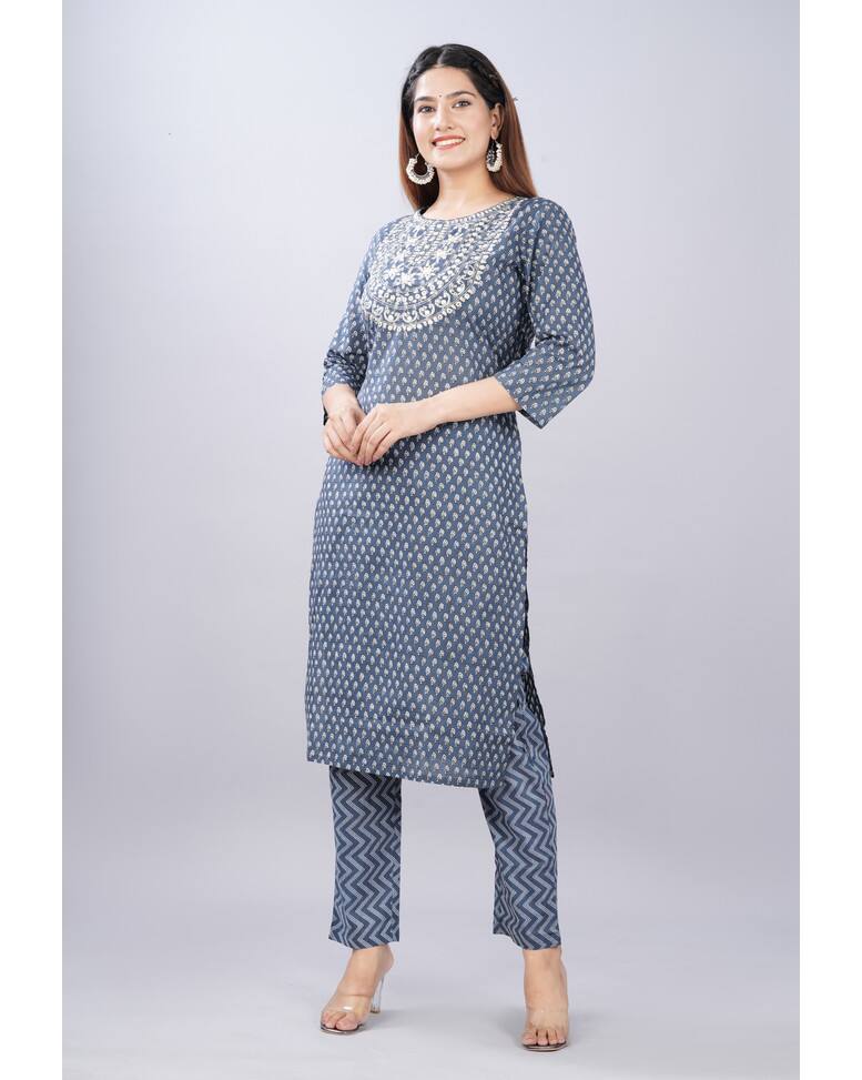 Cotton Embroidered  ethnic pantSuitSet view 4