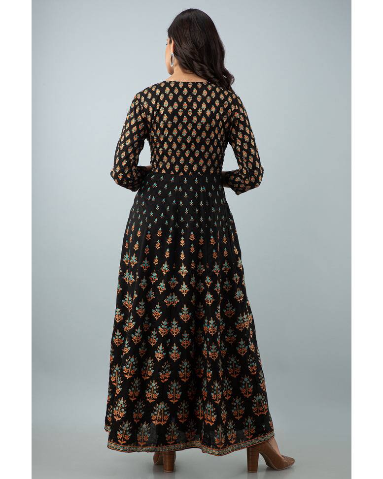 Rayon Printed Anarkali Kurta view 5