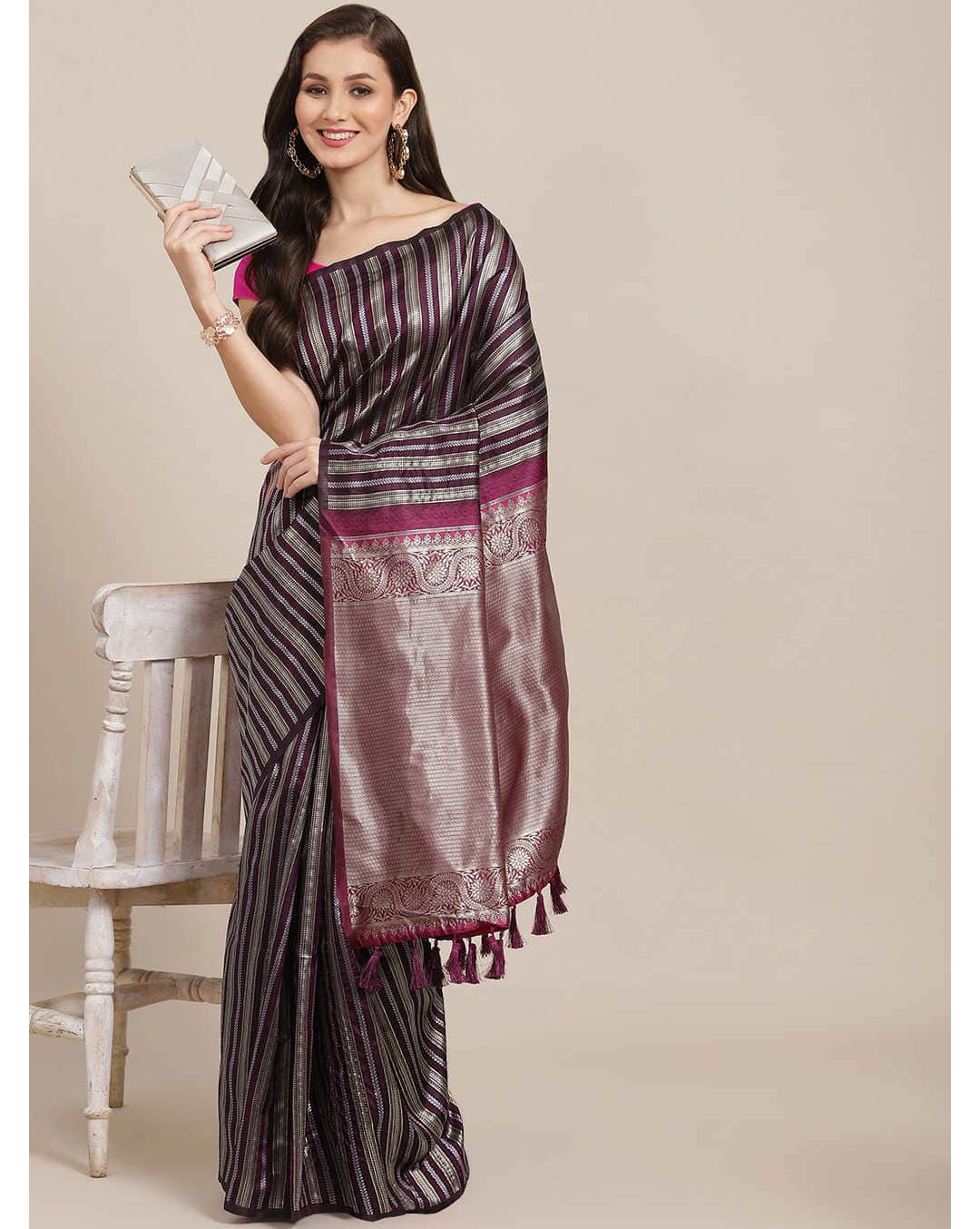 Kanjeevaram Stripes Regular Saree