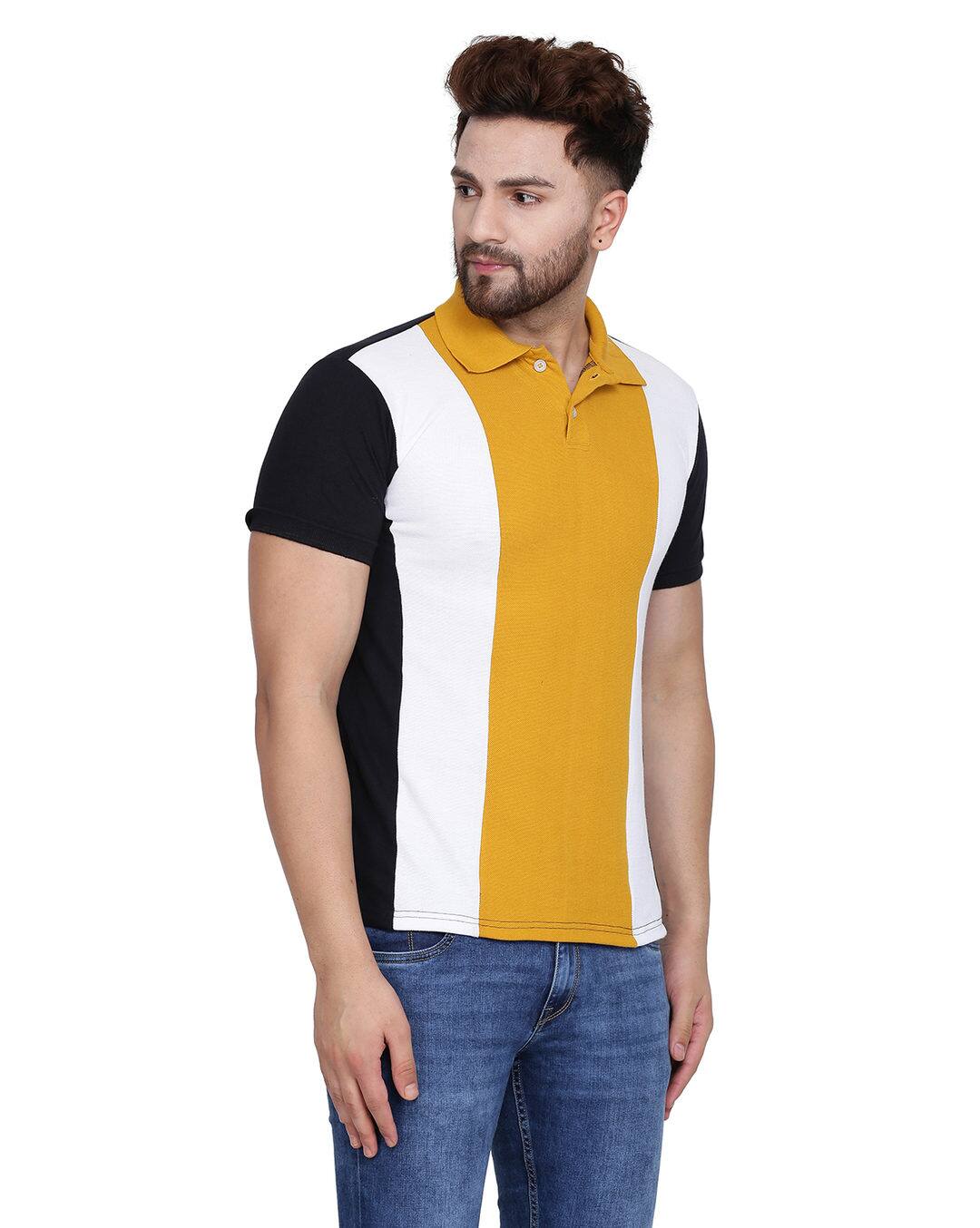 Cotton Colour-block Slim Fit Polo T-shirts view 3