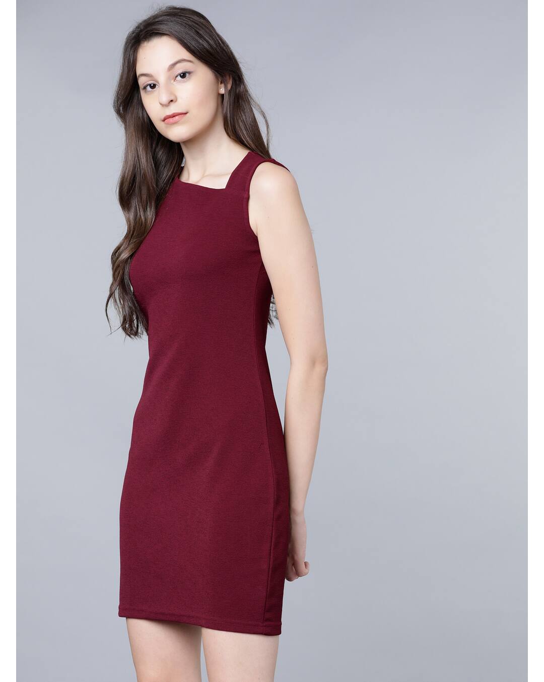 Blended Solid A-line Dress view 3