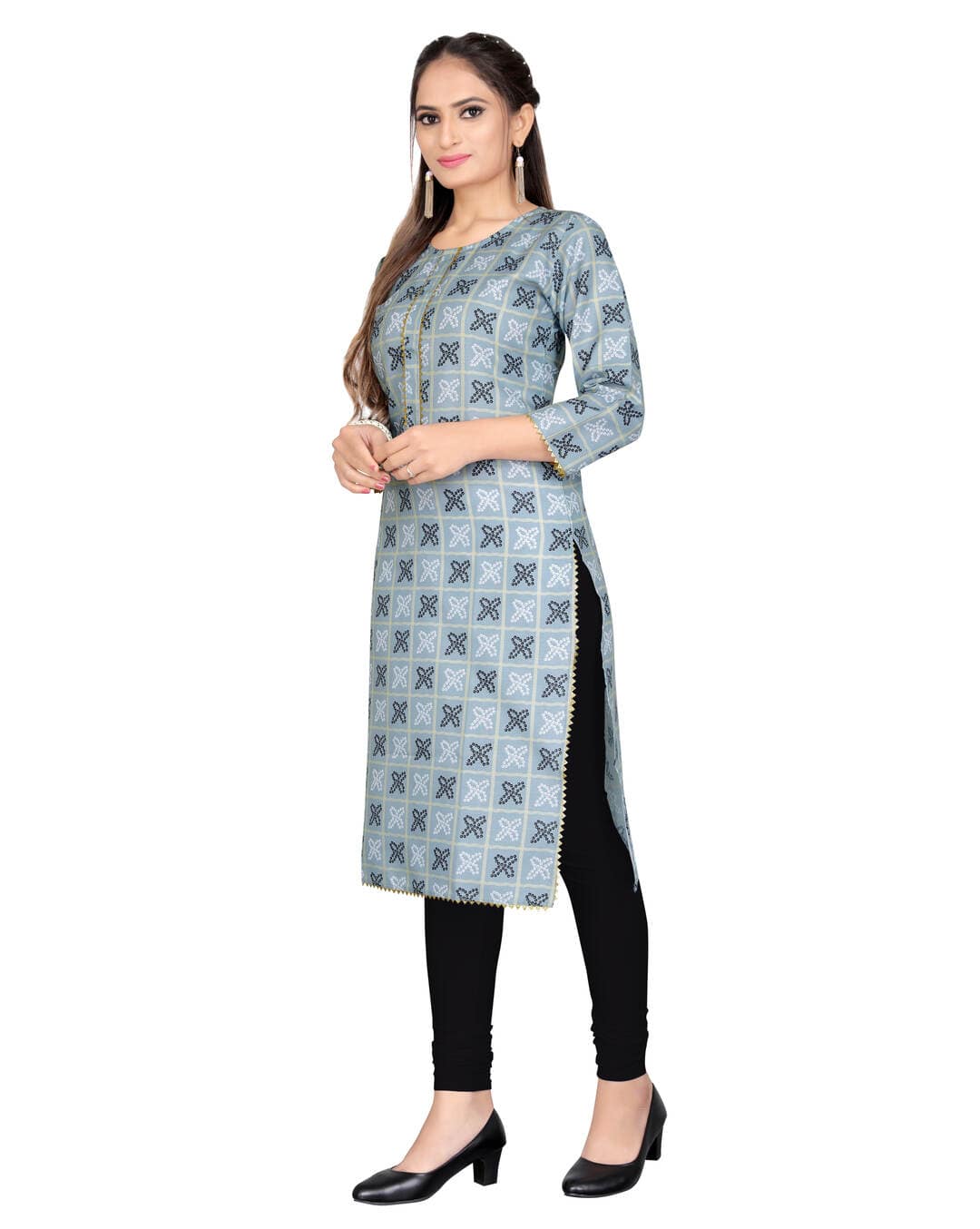 Cotton Printed Straight Kurta view 4