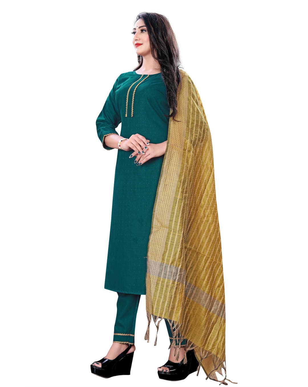 Cotton Solid  Ethnic pants SuitSet view 5