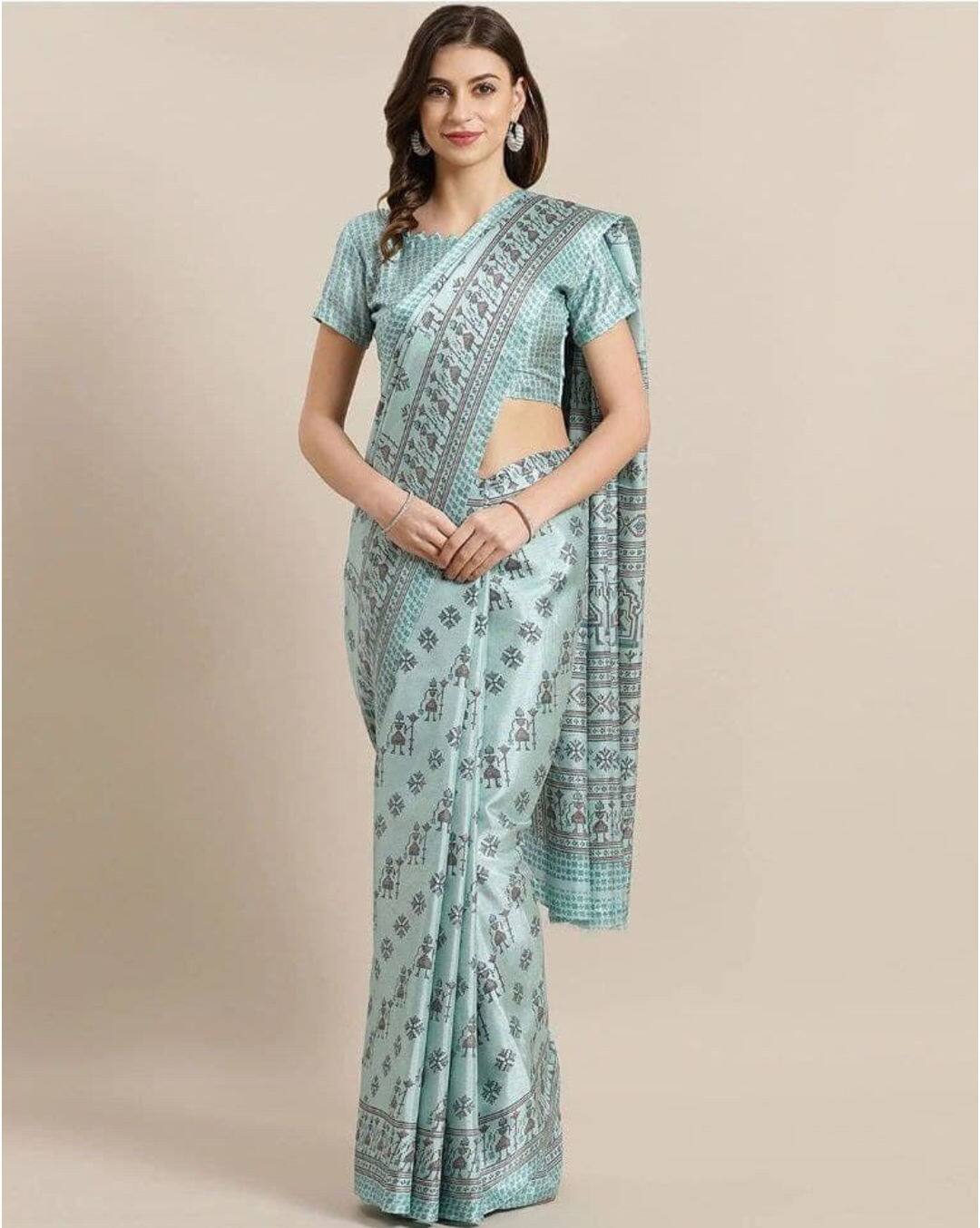Satin Printed Regular Saree
