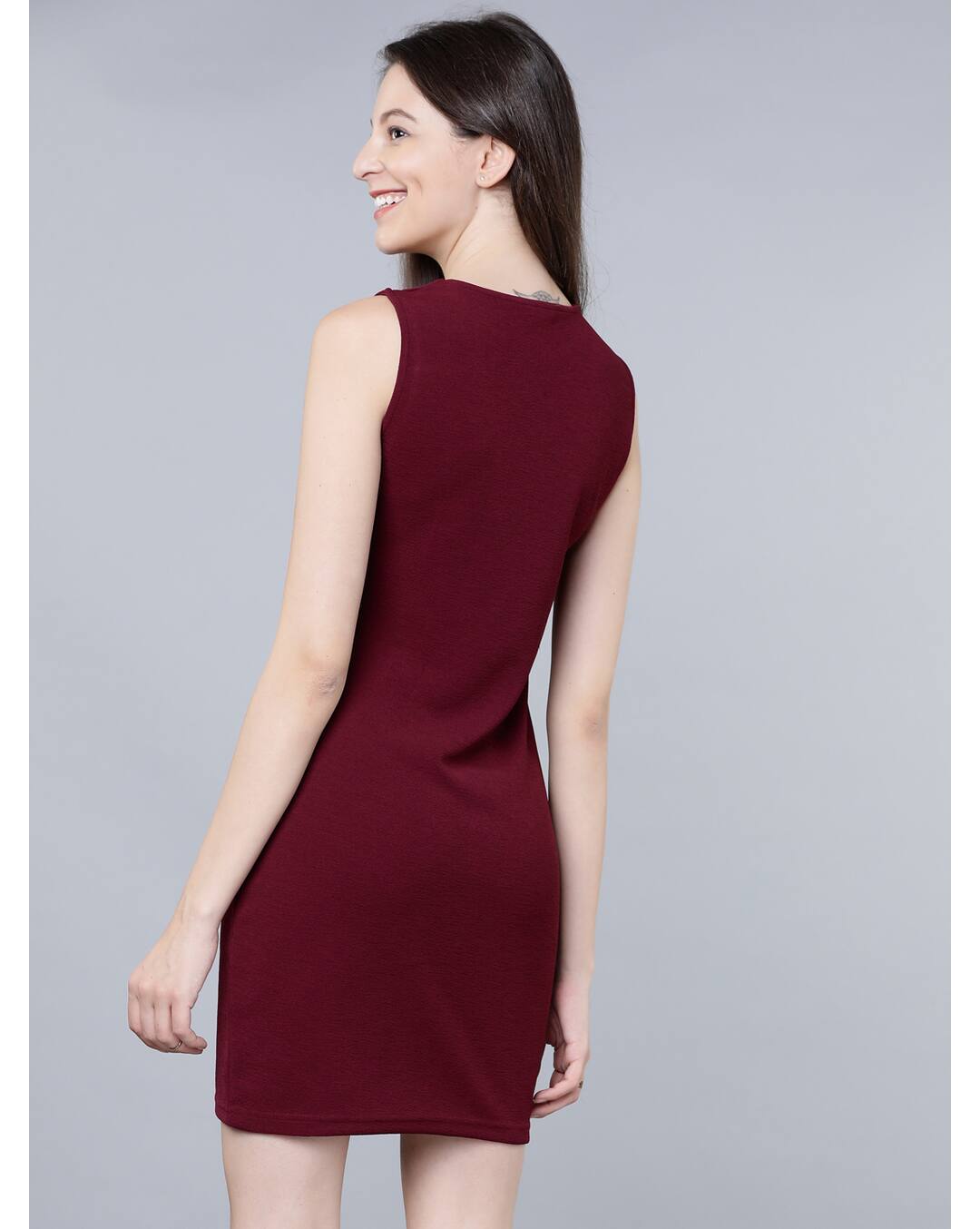 Blended Solid A-line Dress view 2