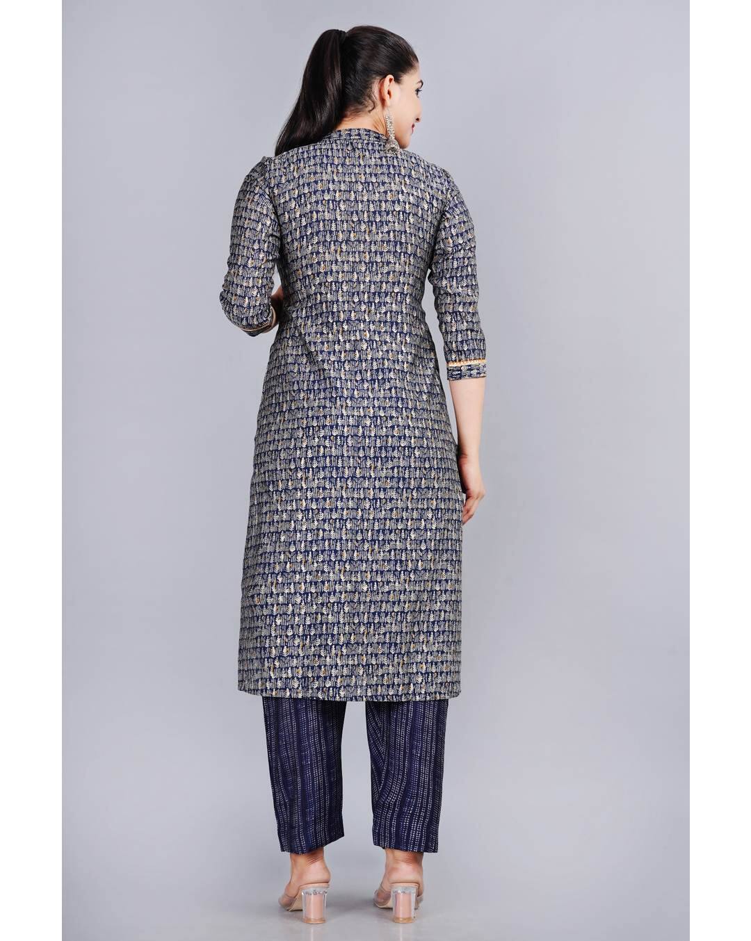Muslin Printed Ethnic Pants SuitSet view 2