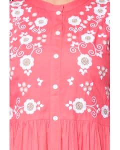 Rayon Embroidered Flared Kurta view 12