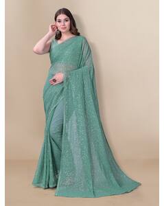 Georgette Embellished Regular Saree view 3