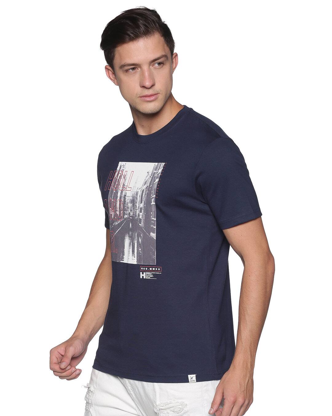 Cotton Printed Regular Fit Round Tshirts view 2