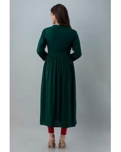 Rayon Embroidered Front Slit kurta view 6