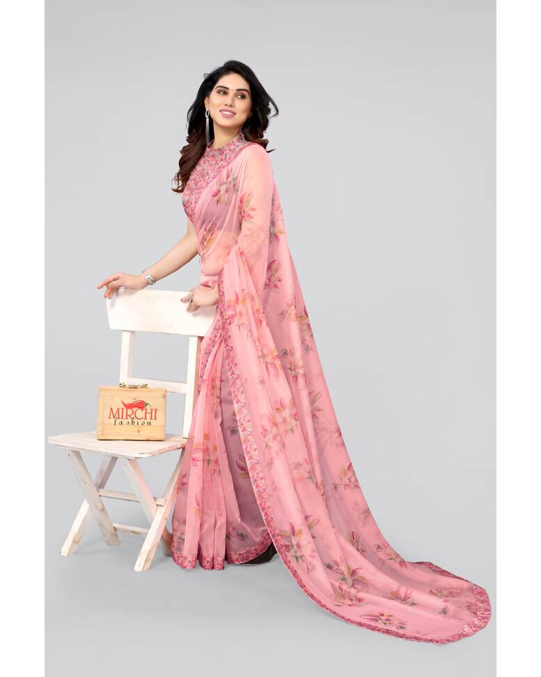 Organza Digital Print Regular Saree view 5