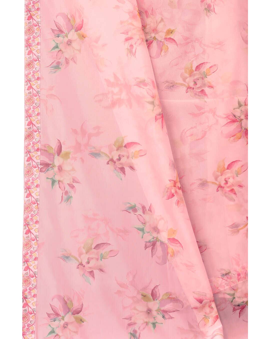Organza Digital Print Regular Saree view 6