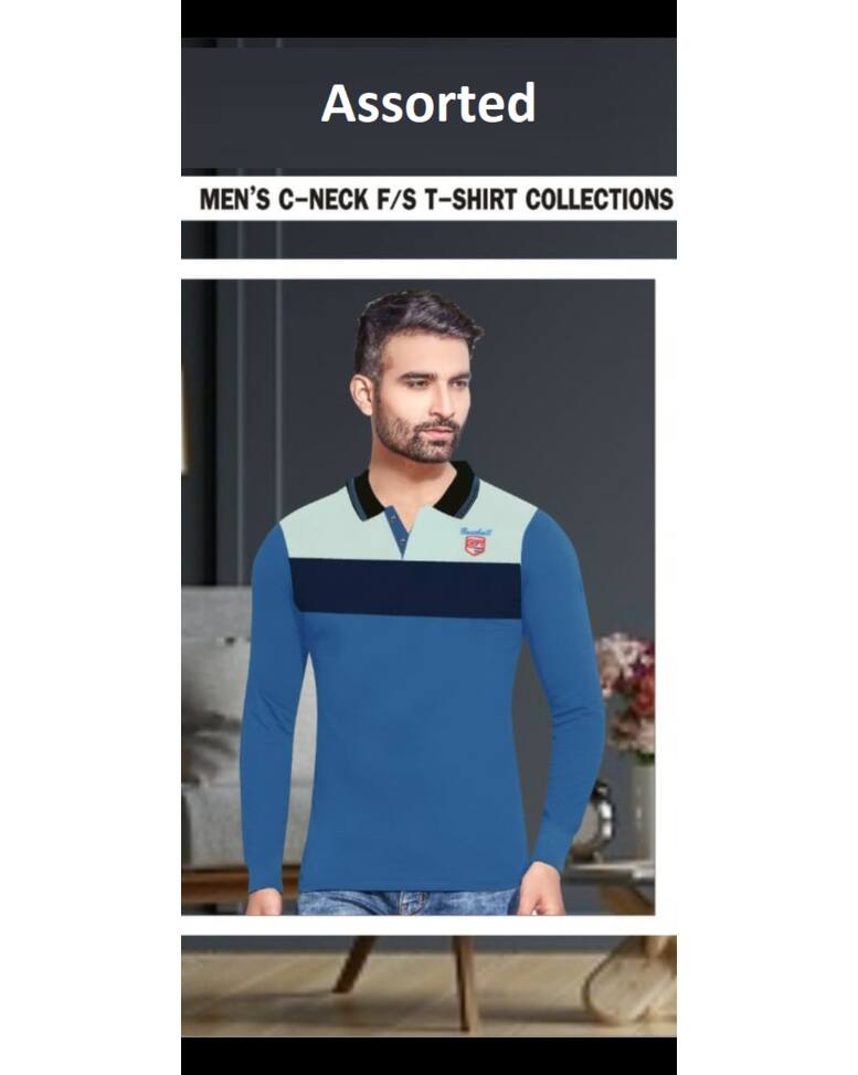 Cotton Colour Block Regular Fit Collar Tshirt