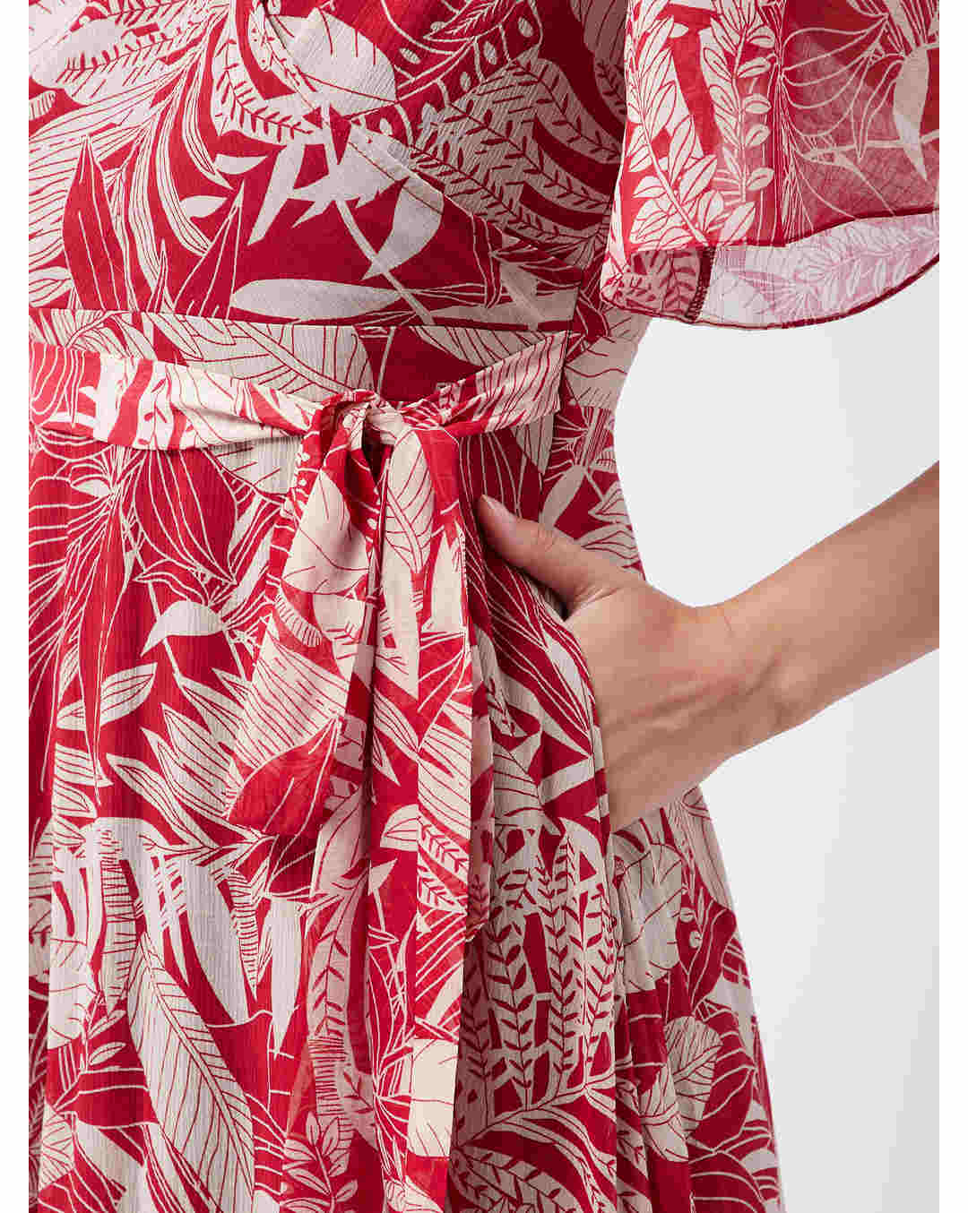 Polyester Printed Fit and Flare Dress view 4