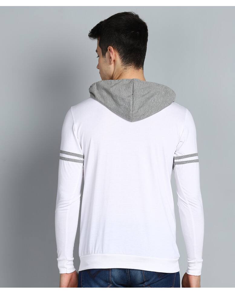 Cotton Solid Slim Fit Hooded T-shirts view 4