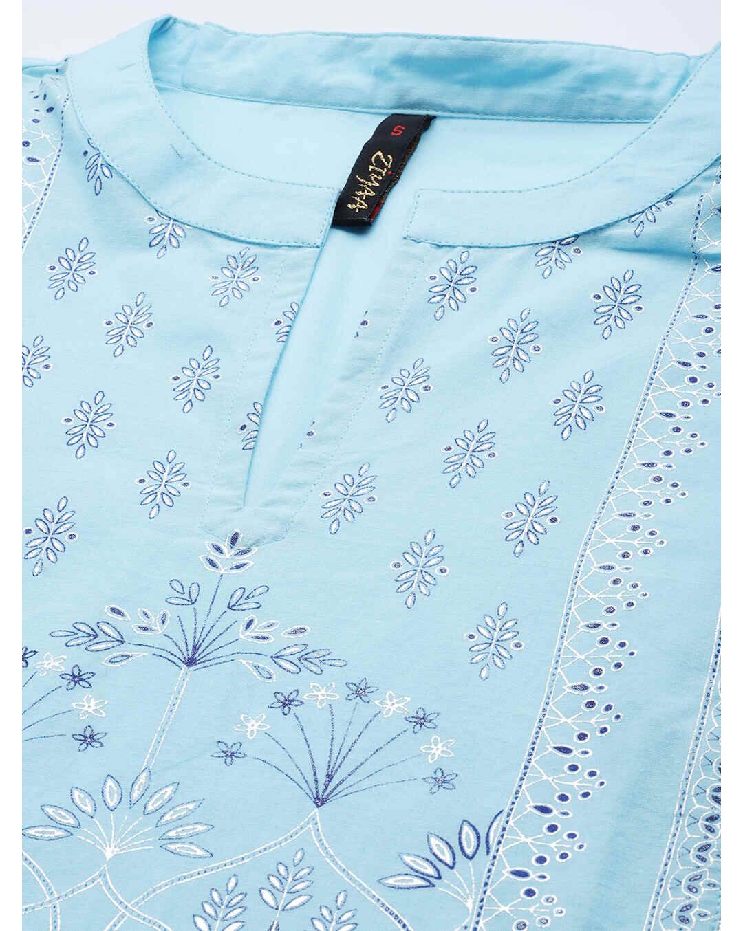 Rayon Floral Straight Kurta view 4