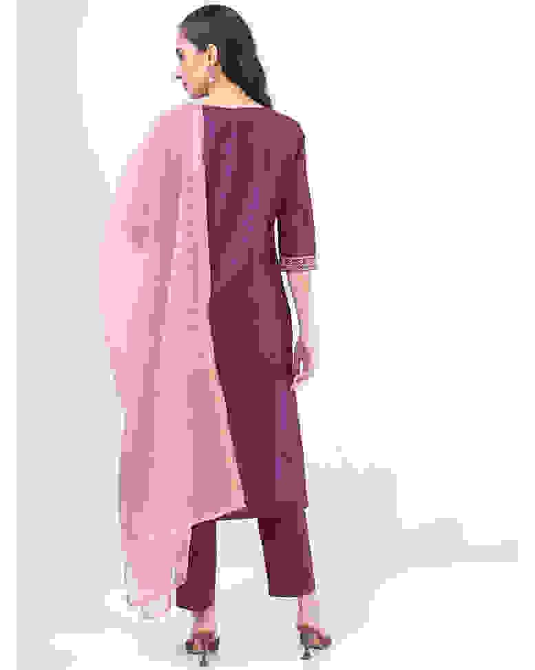 Polyester Embroidered Ethnic Pants SuitSet view 5