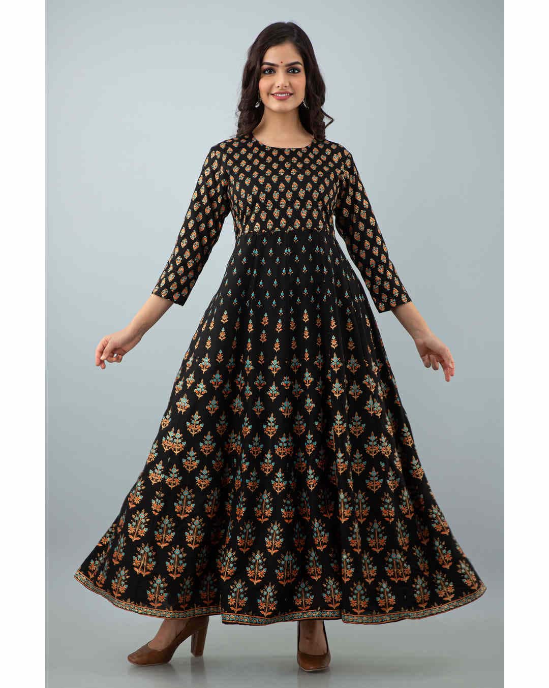Rayon Printed Anarkali Kurta
