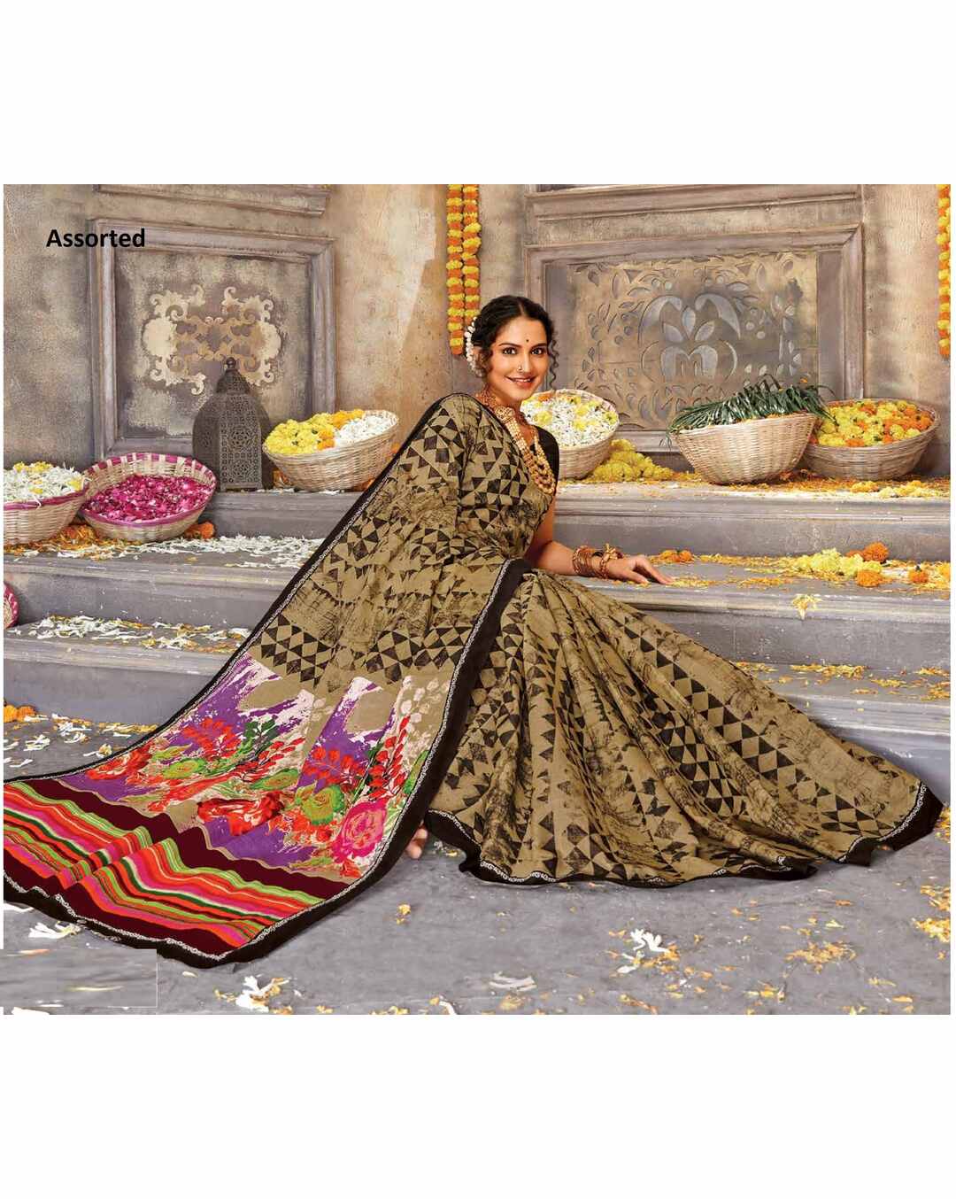 Cotton Printed Regular Saree view 2